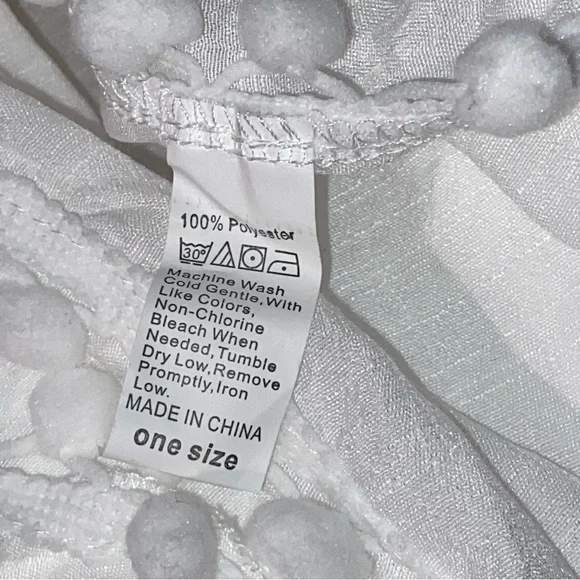 ✨NEW✨ Pom Pom Boho White Beach Swimsuit Side Slits CoverUp Top - OS - Picture 10 of 10